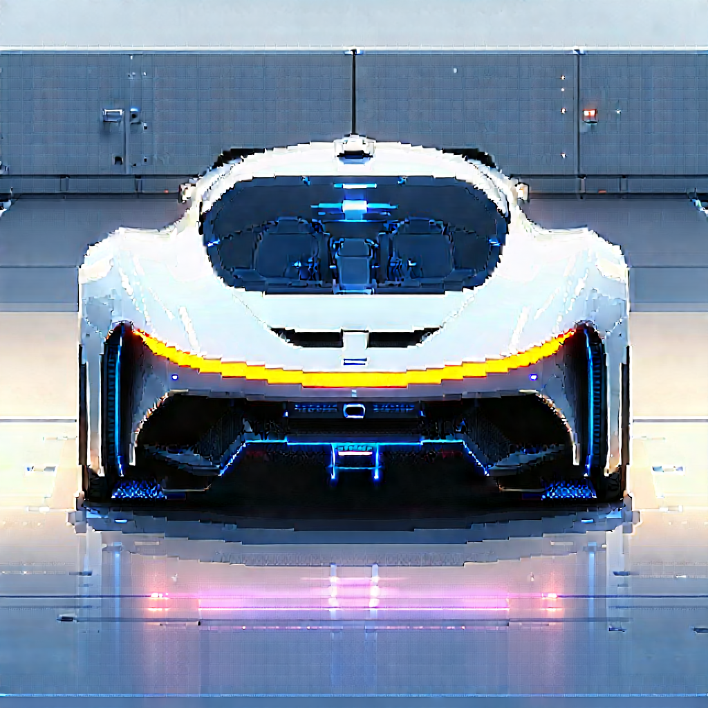 Innovative Electric Vehicle (design:1.27) With White Sports