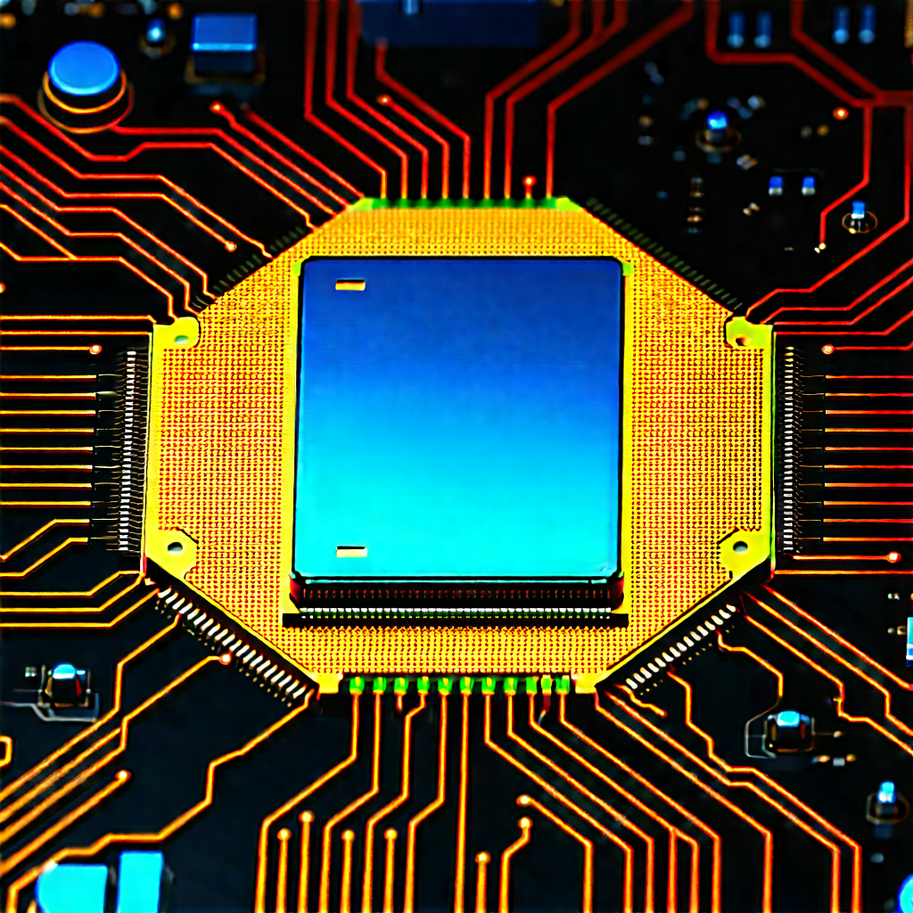 Close-up of microprocessor