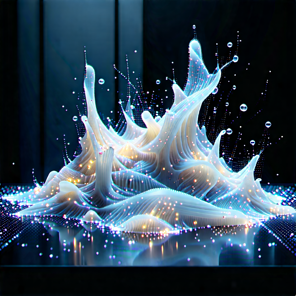 3d Printer With Digital Particles With Large, Blue,