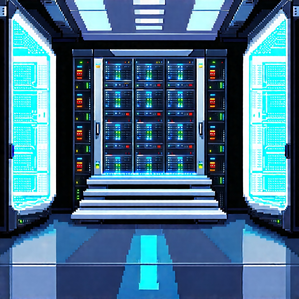 (futuristic:1.24) server room