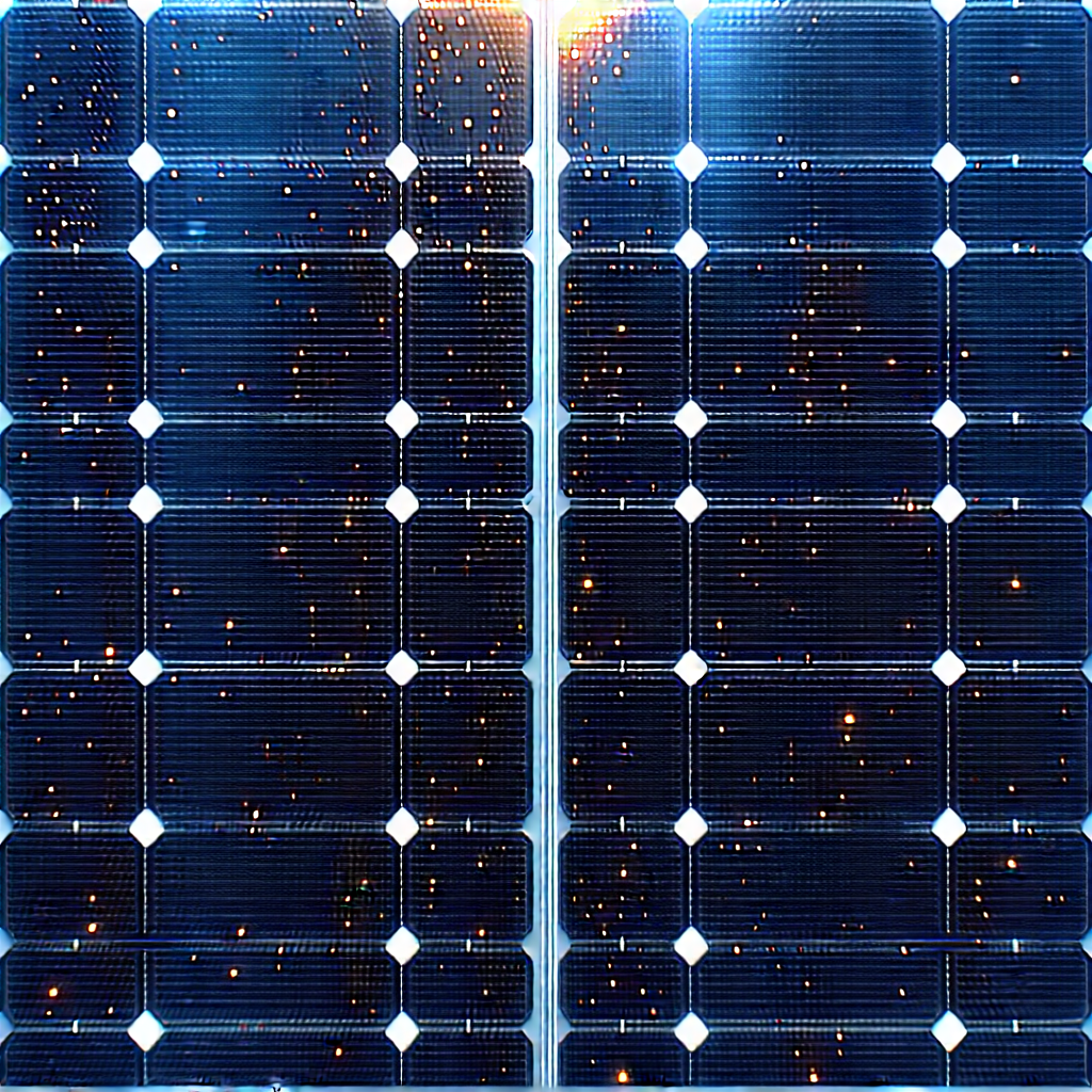 Solar Panel With Digital Particles With Solar Panel