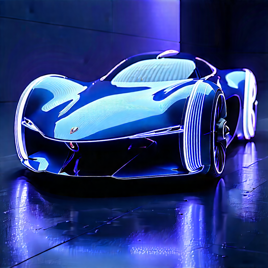 Innovative Electric Vehicle Design With Futuristic Blue