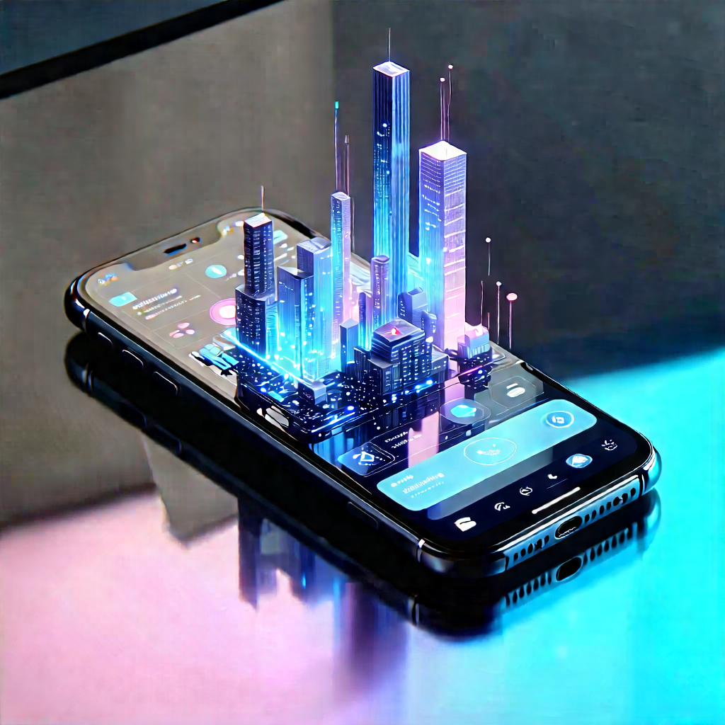 Smartphone With Data Visualization With Cell Phone