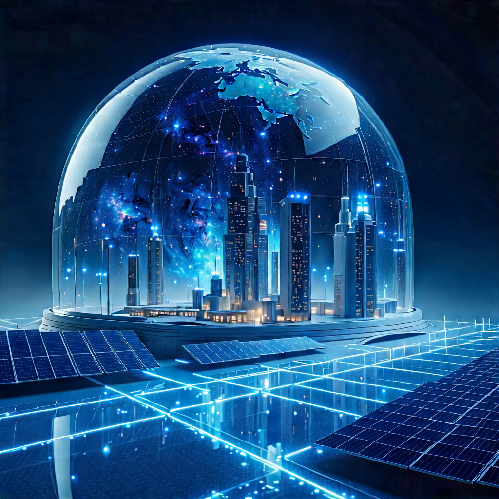 Innovative Renewable Energy (design:1.42) With Large, Blue,
