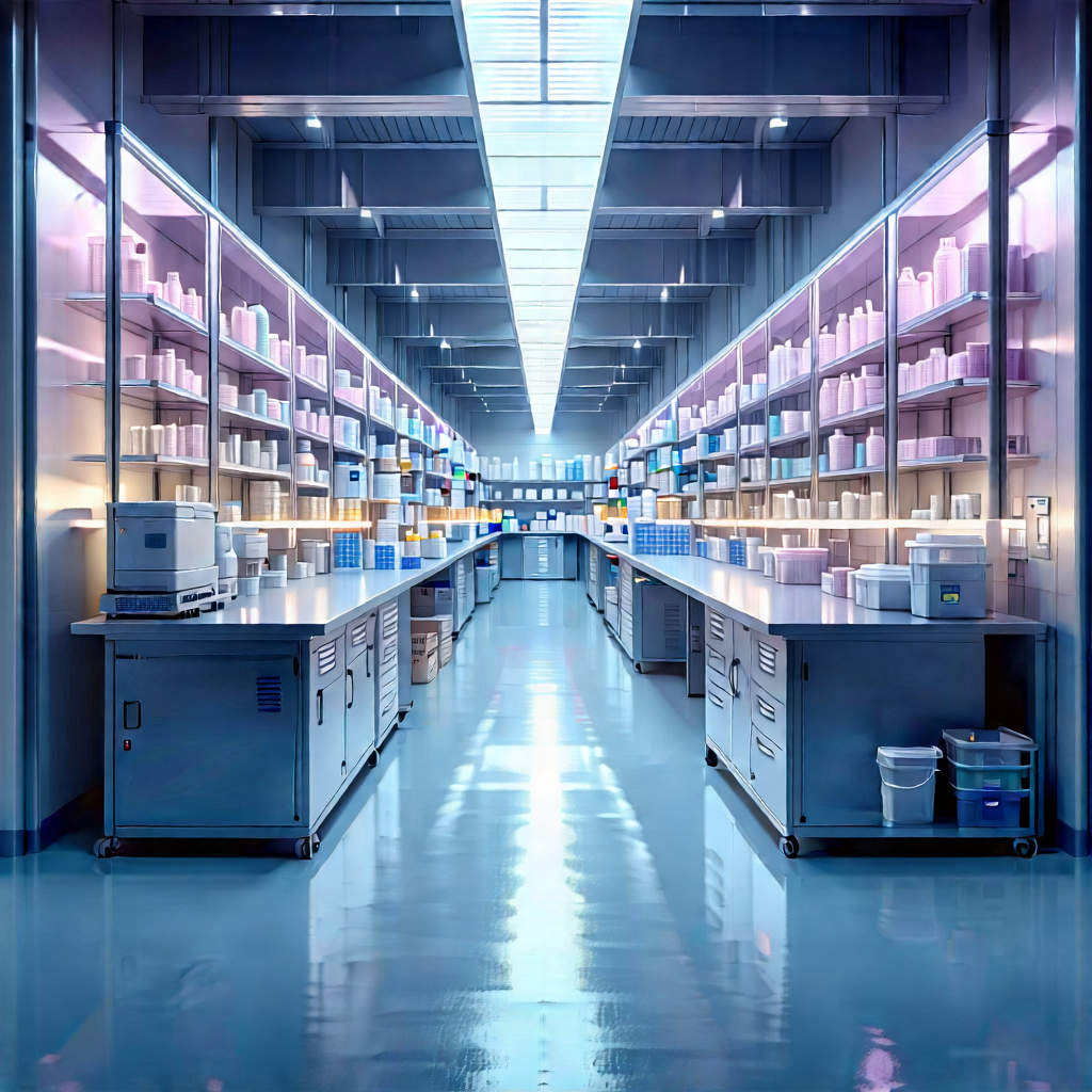 Healthcare Technology In Manufacturing Facility With Large, Well-lit