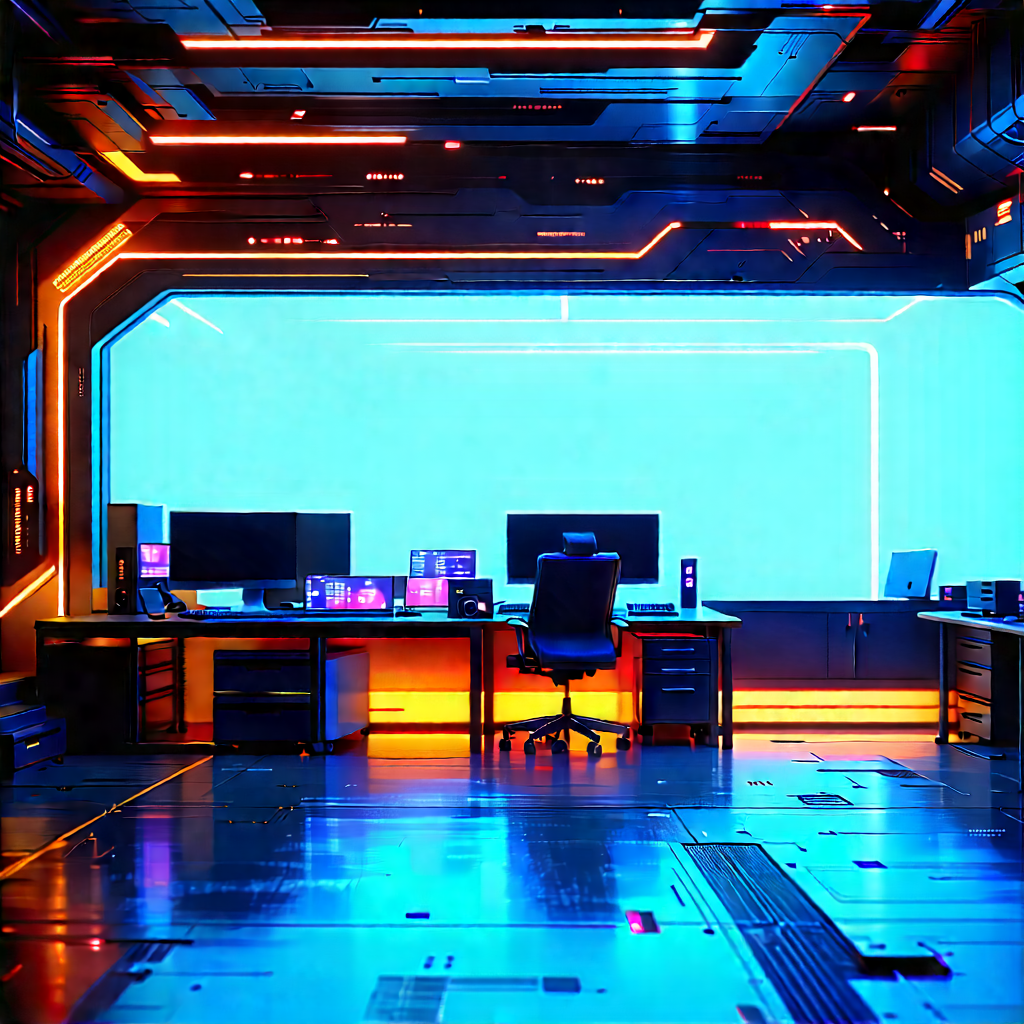 Futuristic Tech Startup Office With Image, There