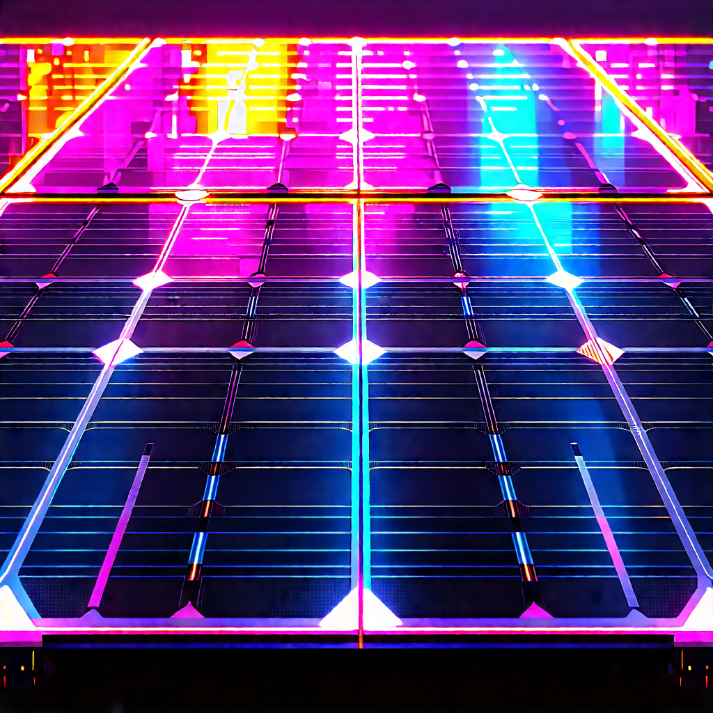 Solar panel with neon accents