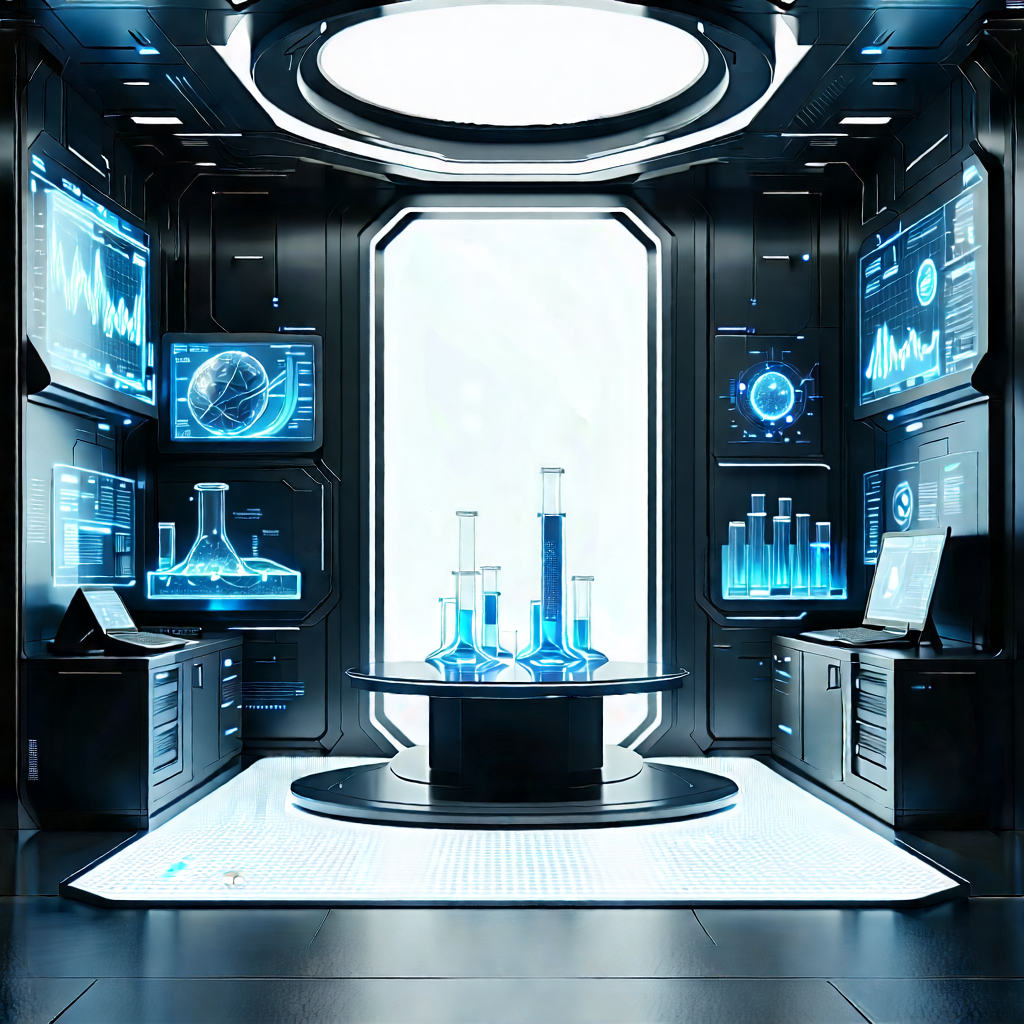 Entertainment technology in (modern:1.47) laboratory