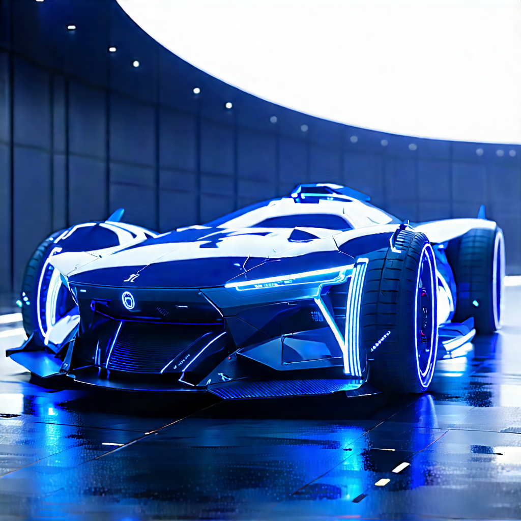 Innovative Electric Vehicle Design With Futuristic Blue