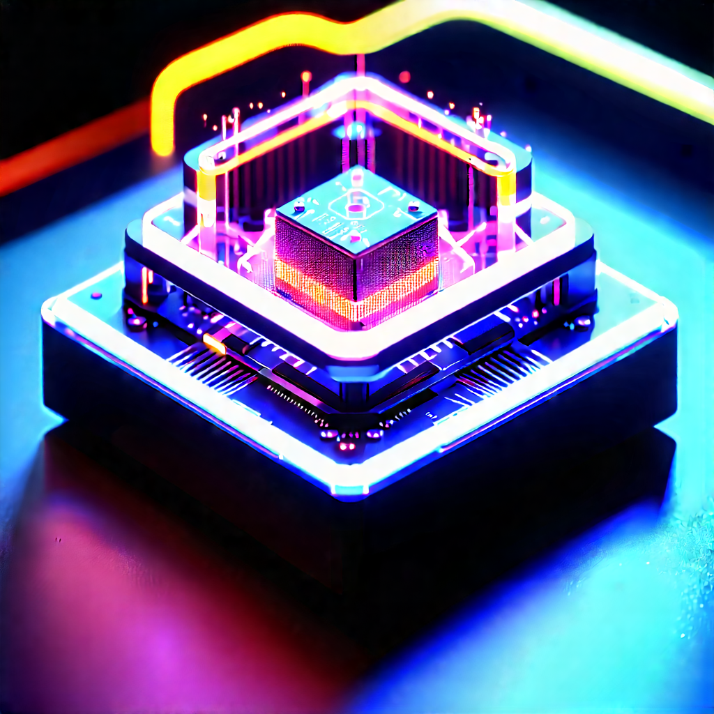Quantum computer with neon accents