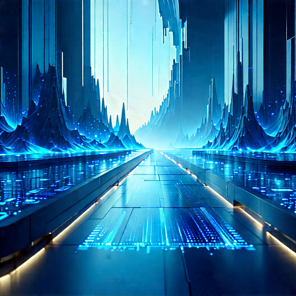 Futuristic (digital:1.3) workspace