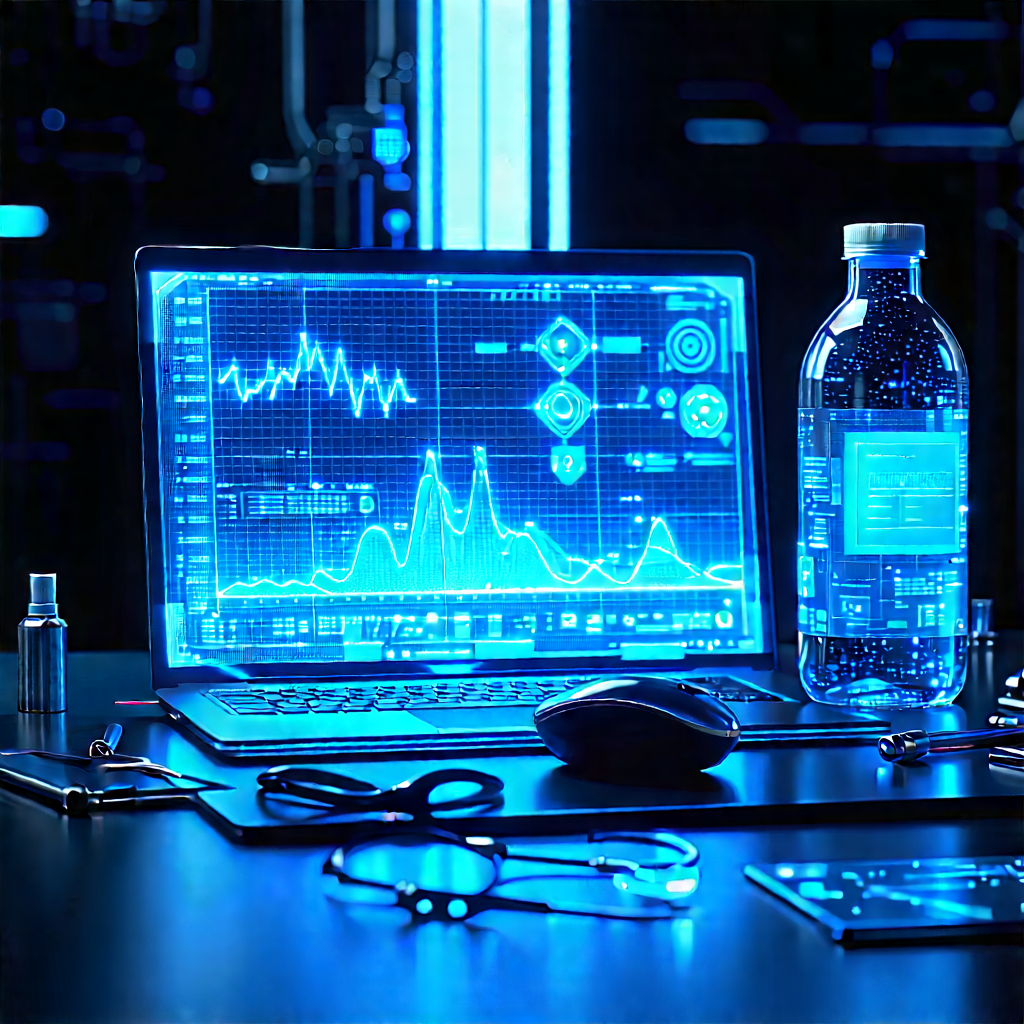 Healthcare Technology In Research Center With Desk Laptop