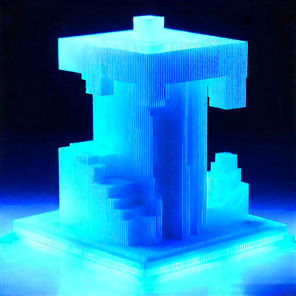 3d printer with blue light glow