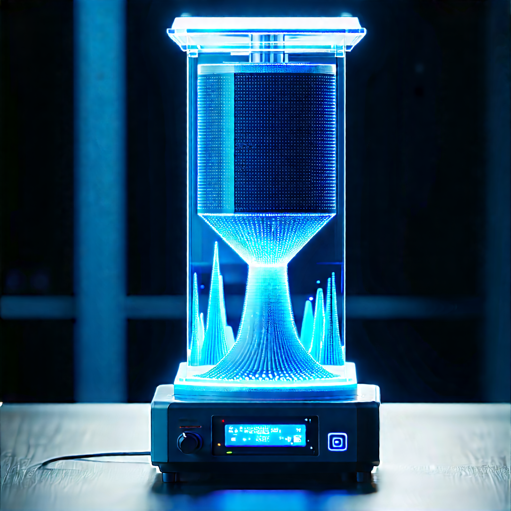 3d Printer With Digital Particles With Large Blue