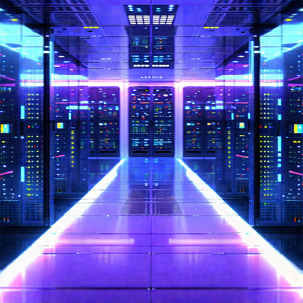 Futuristic Server Room With Futuristic Scene