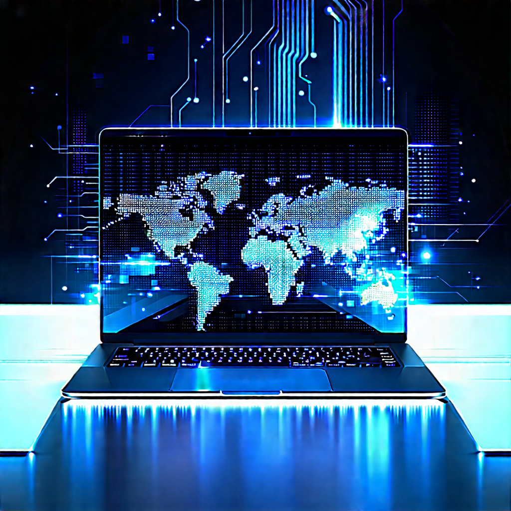 Laptop With Data Visualization With Laptop Computer