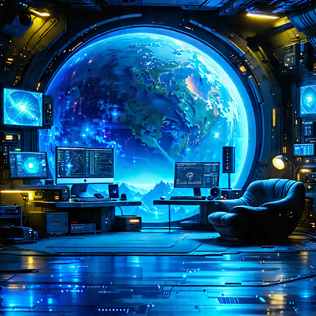 Futuristic Tech Startup Office With Image, There