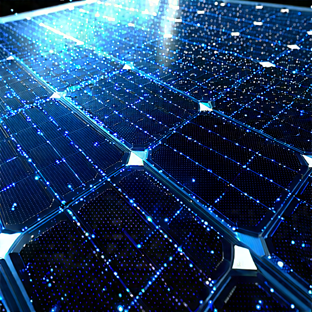 Solar panel with digital particles