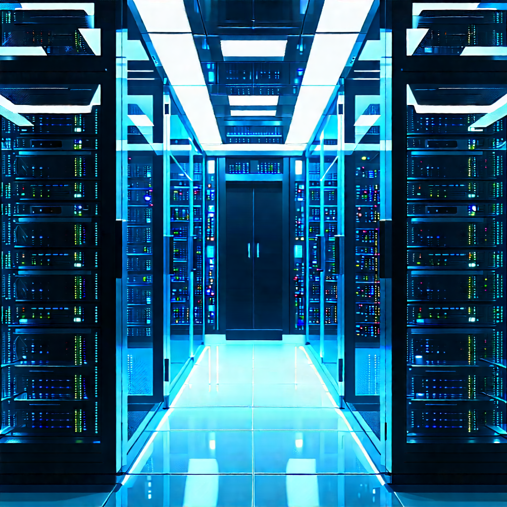 (futuristic:1.37) server room