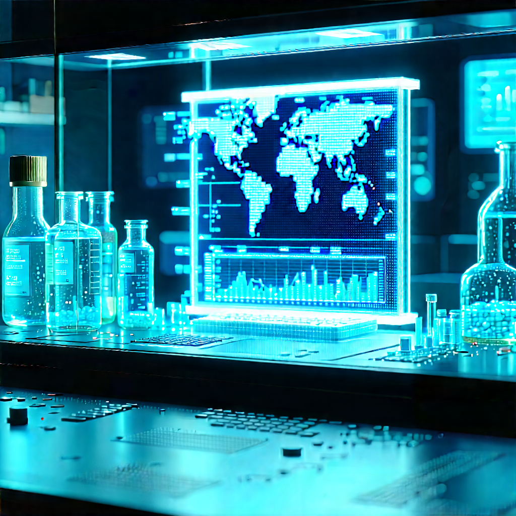 Financial Technology In Modern Laboratory With Futuristic Laboratory