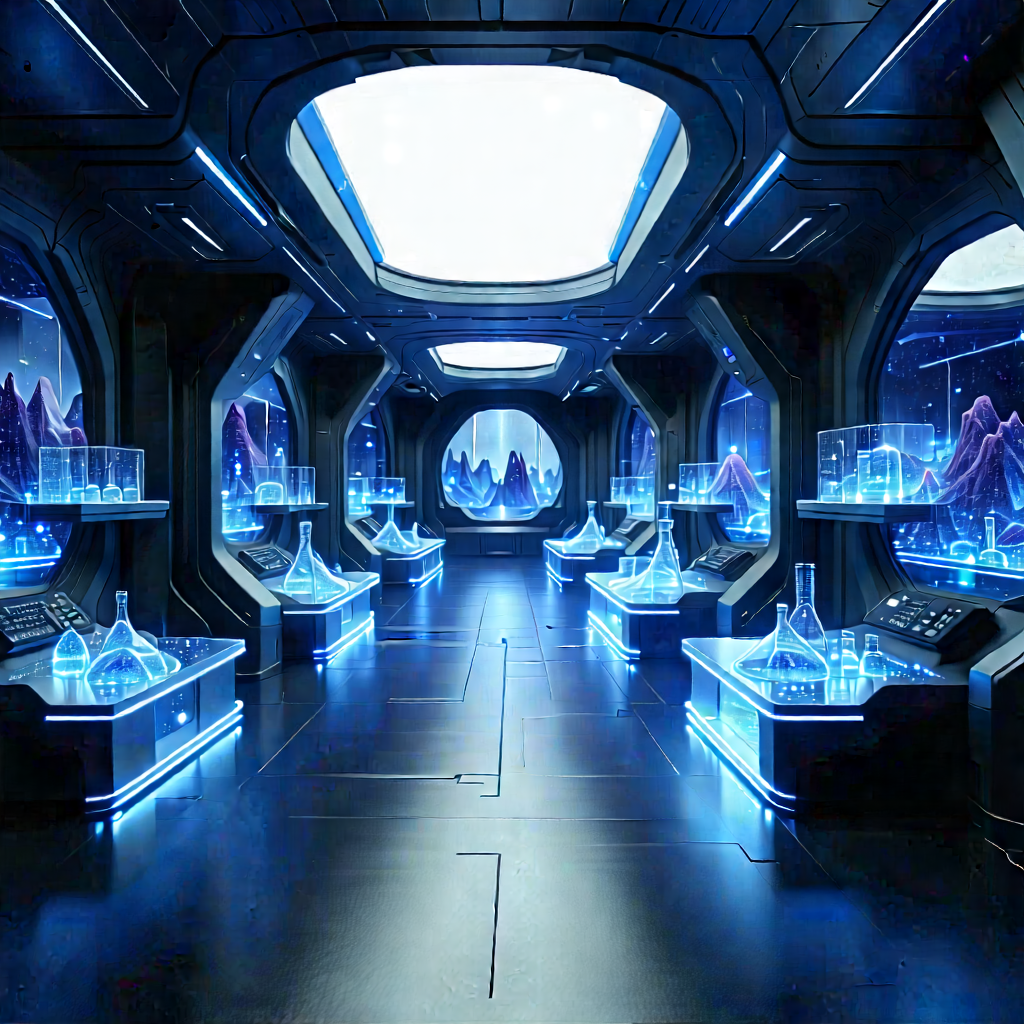 Futuristic Research Laboratory With Futuristic Setting