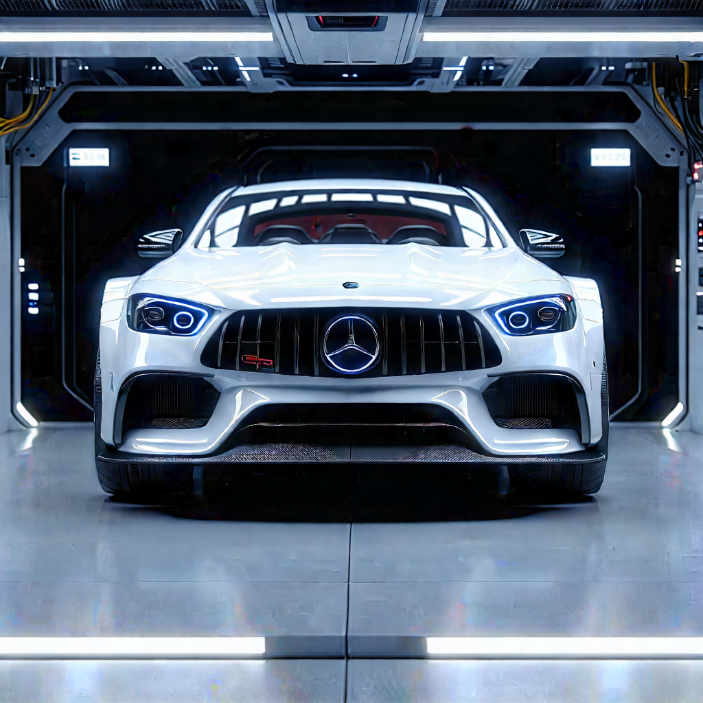 Automotive Technology In Manufacturing Facility With White Sports