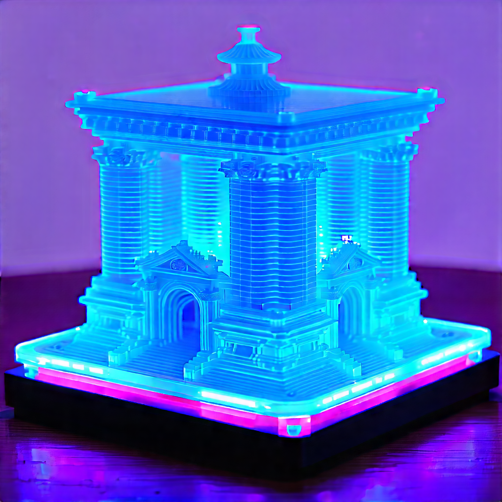 3d printer with neon accents