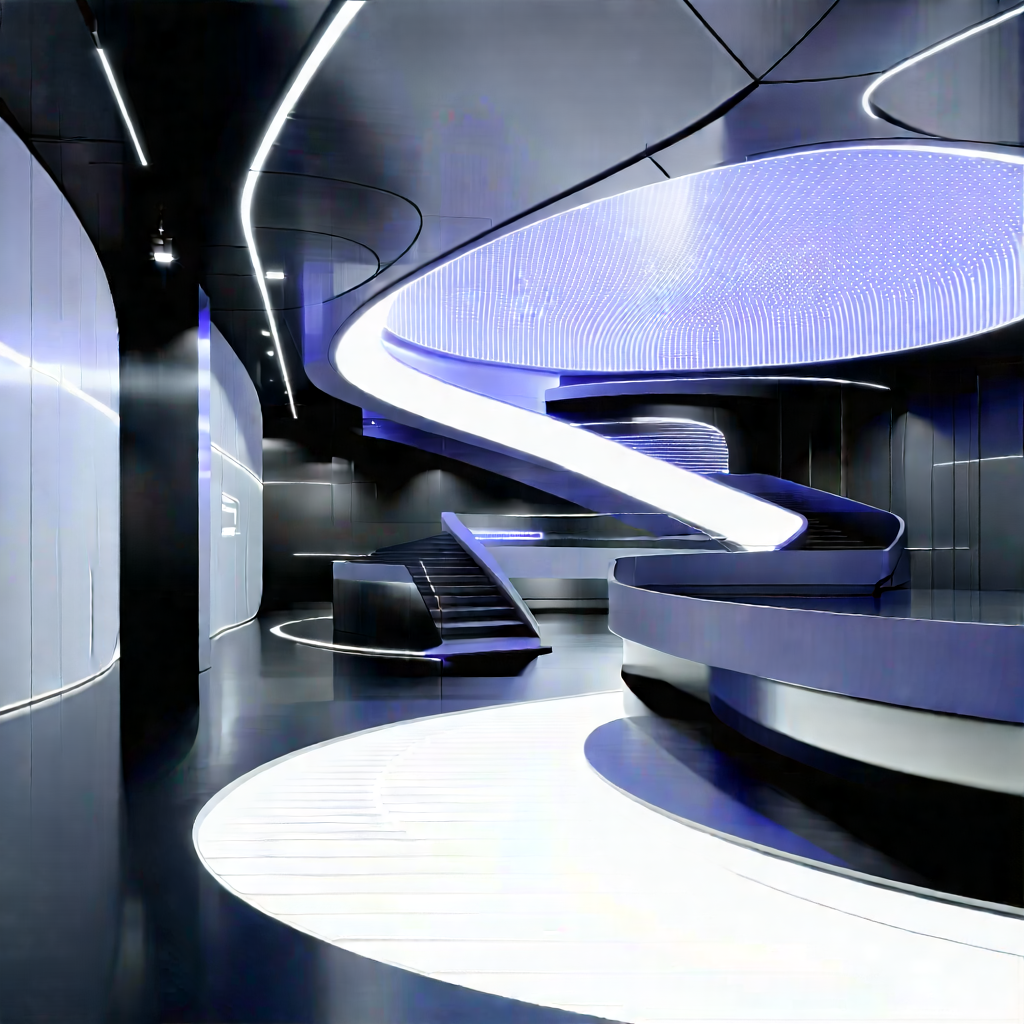 (futuristic:1.41) Innovation Hub With Image, There