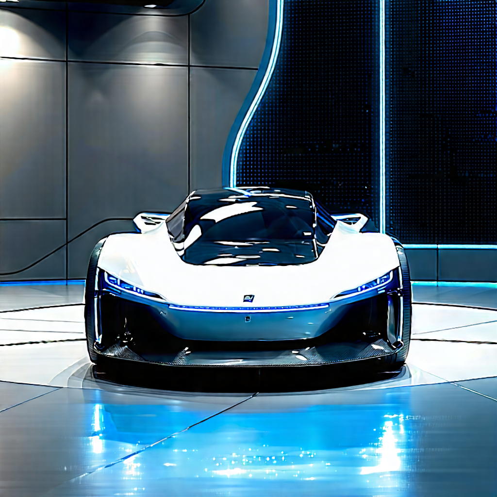 Innovative Electric Vehicle Design With Sleek White
