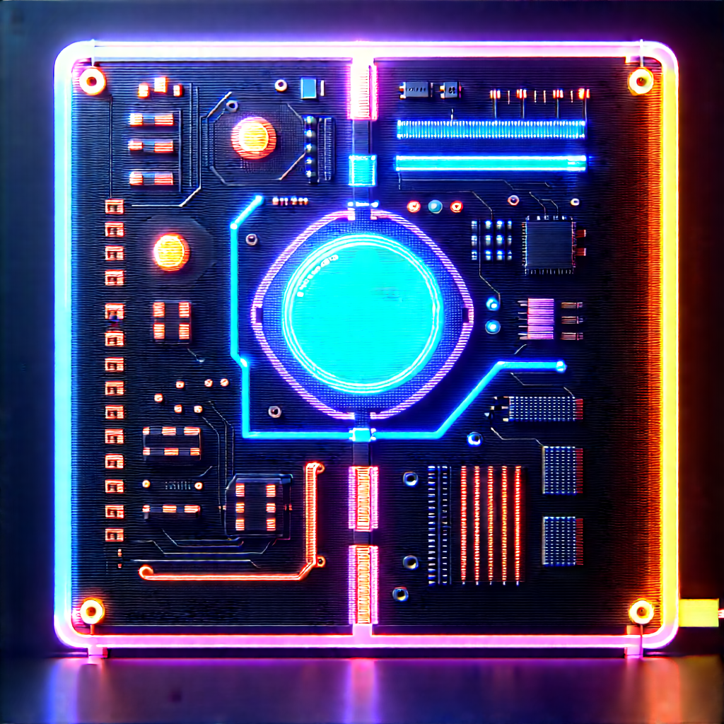 Quantum computer with neon accents
