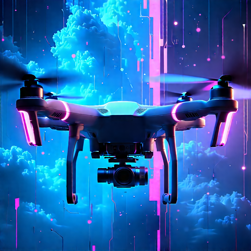 Drone With Streaming Content With Drone Flying