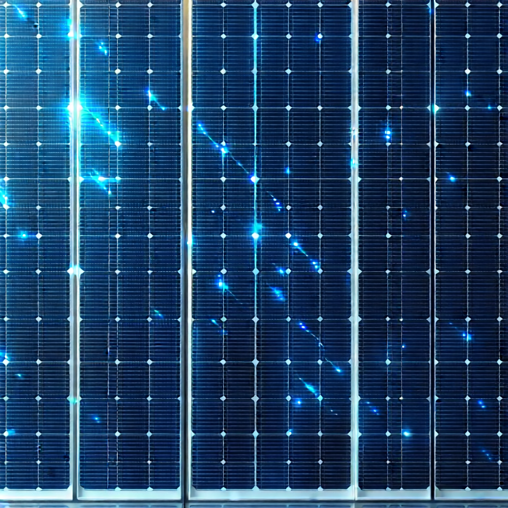 Solar panel with holographic projection