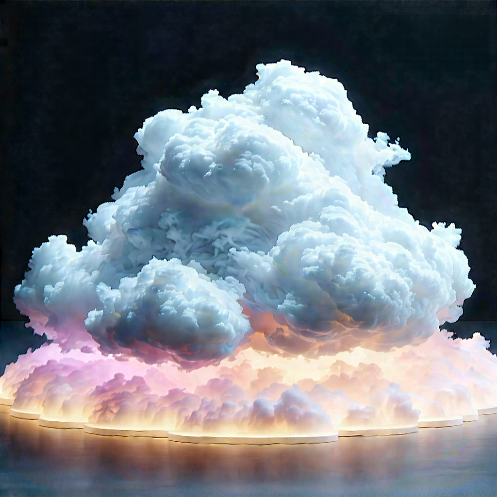 Cloud Computing Visualization With Large, White