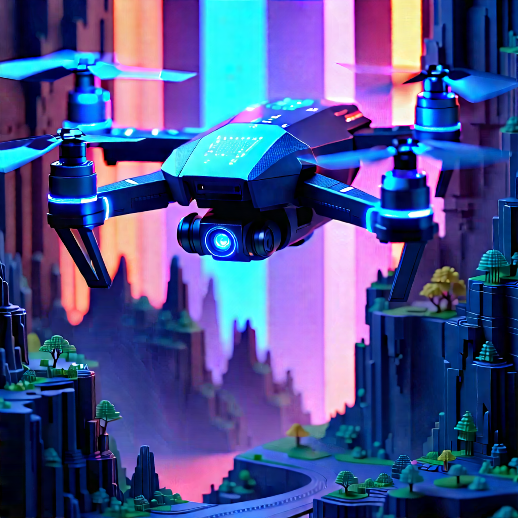 Drone with glowing screen