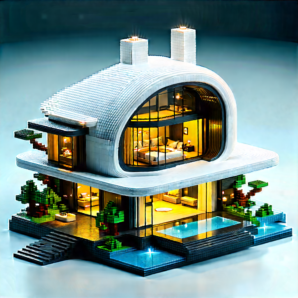 (futuristic:1.33) smart home