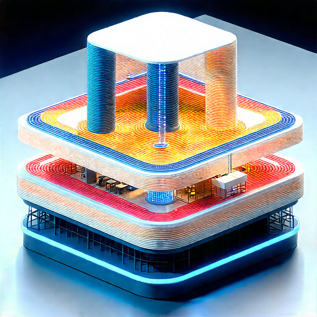(futuristic:1.28) Research Laboratory With Model Building,