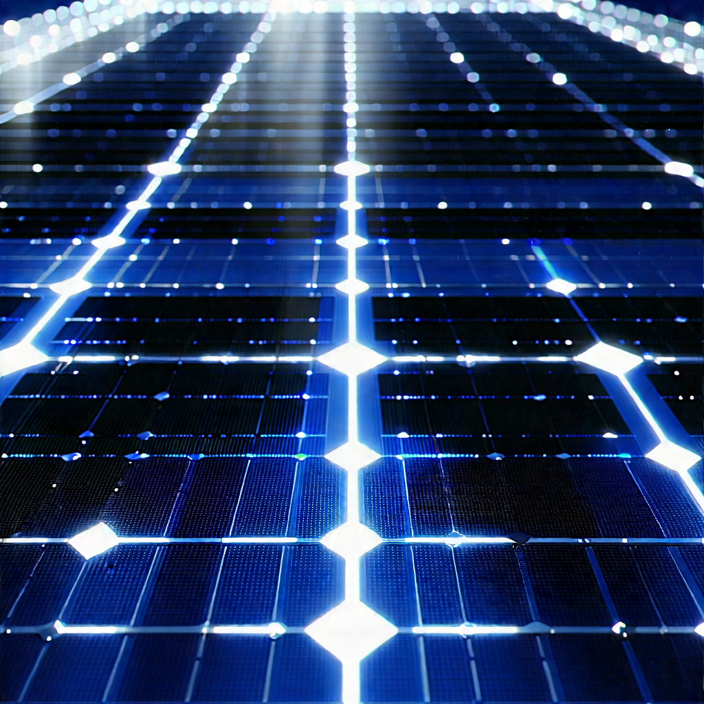 Solar Panel With Laser Scanning With Blue Solar