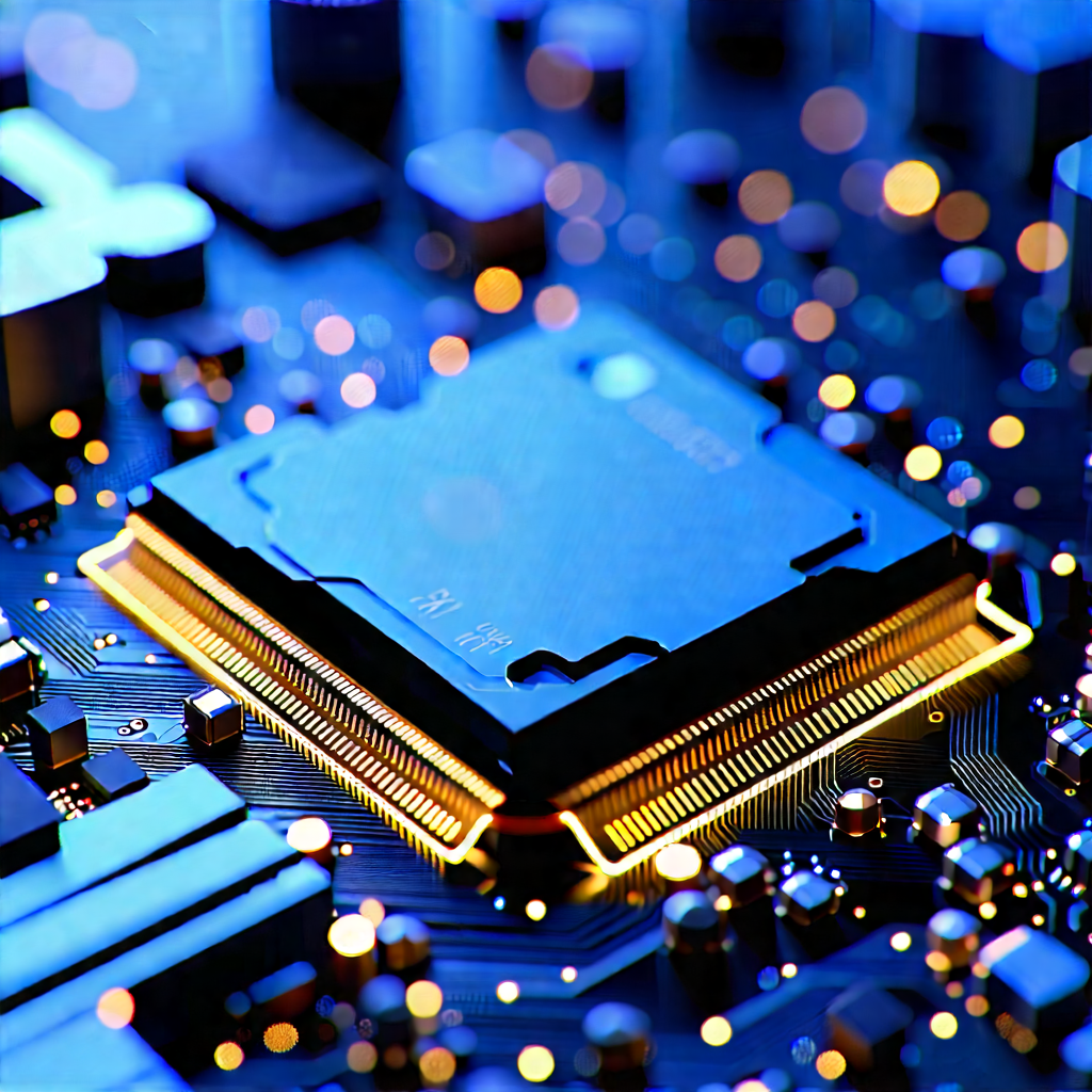 Close-up of microprocessor