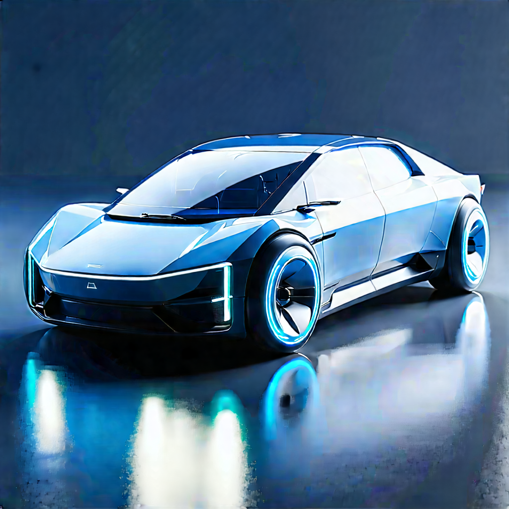 Innovative Electric Vehicle Design With Futuristic Blue