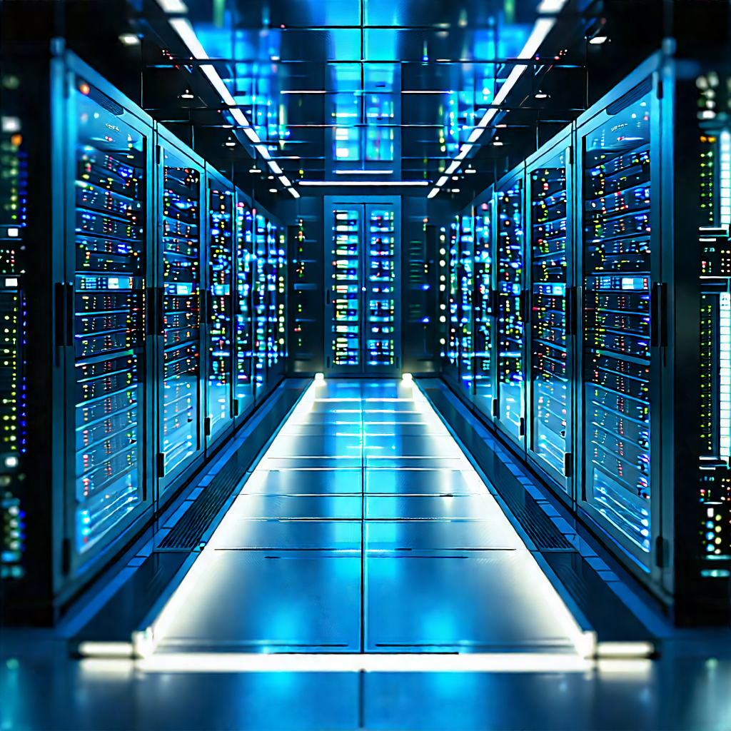 Futuristic Server Room With Image, There