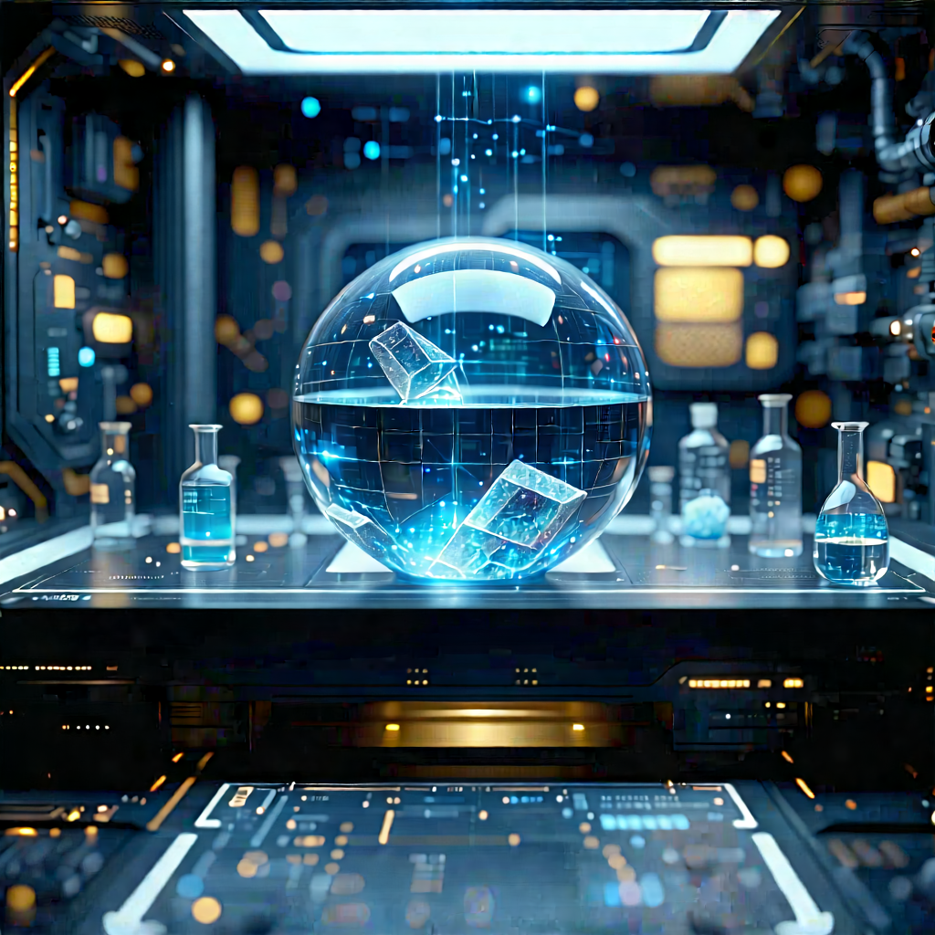 Futuristic Research Laboratory With Image, There