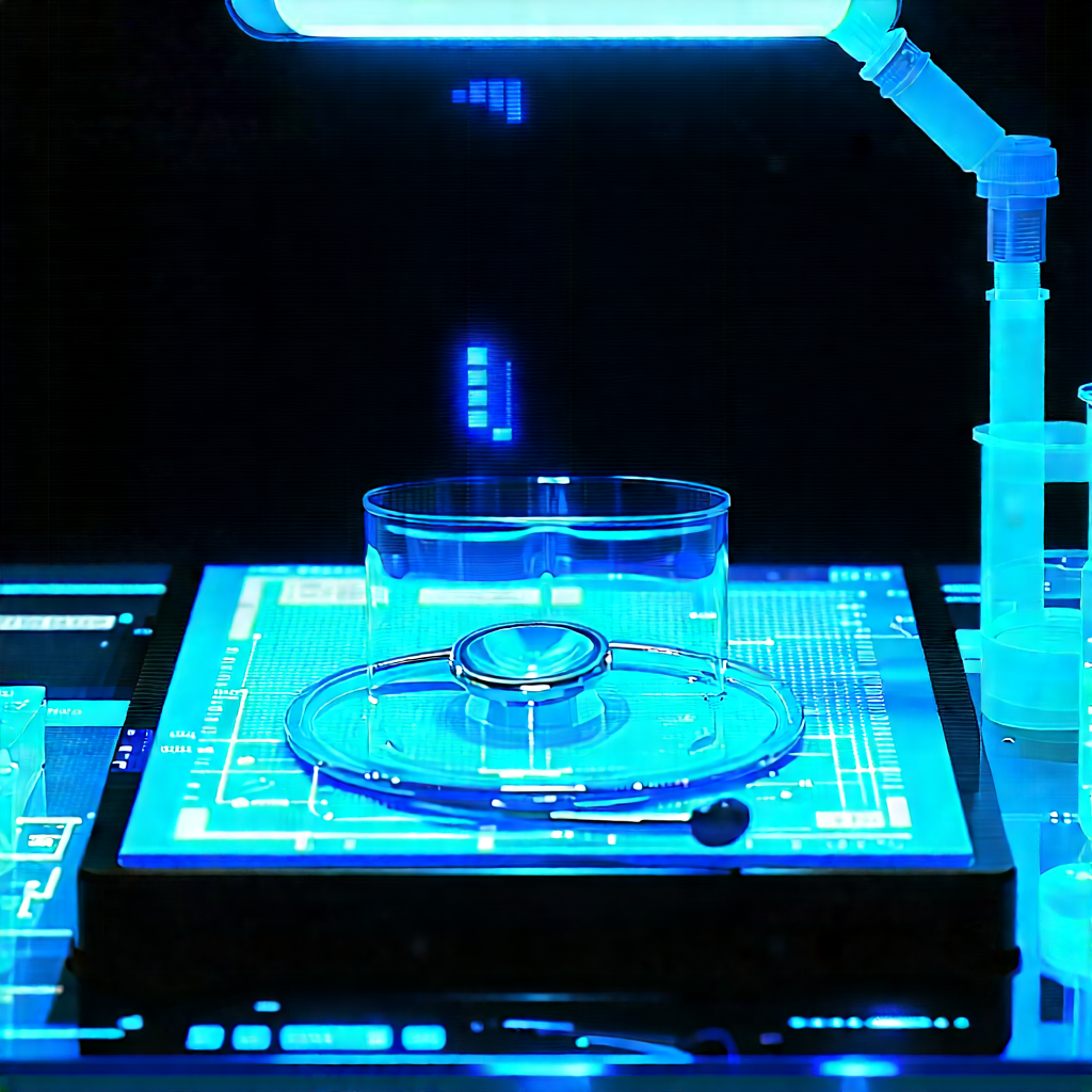Healthcare Technology In Research Center With Blue Light