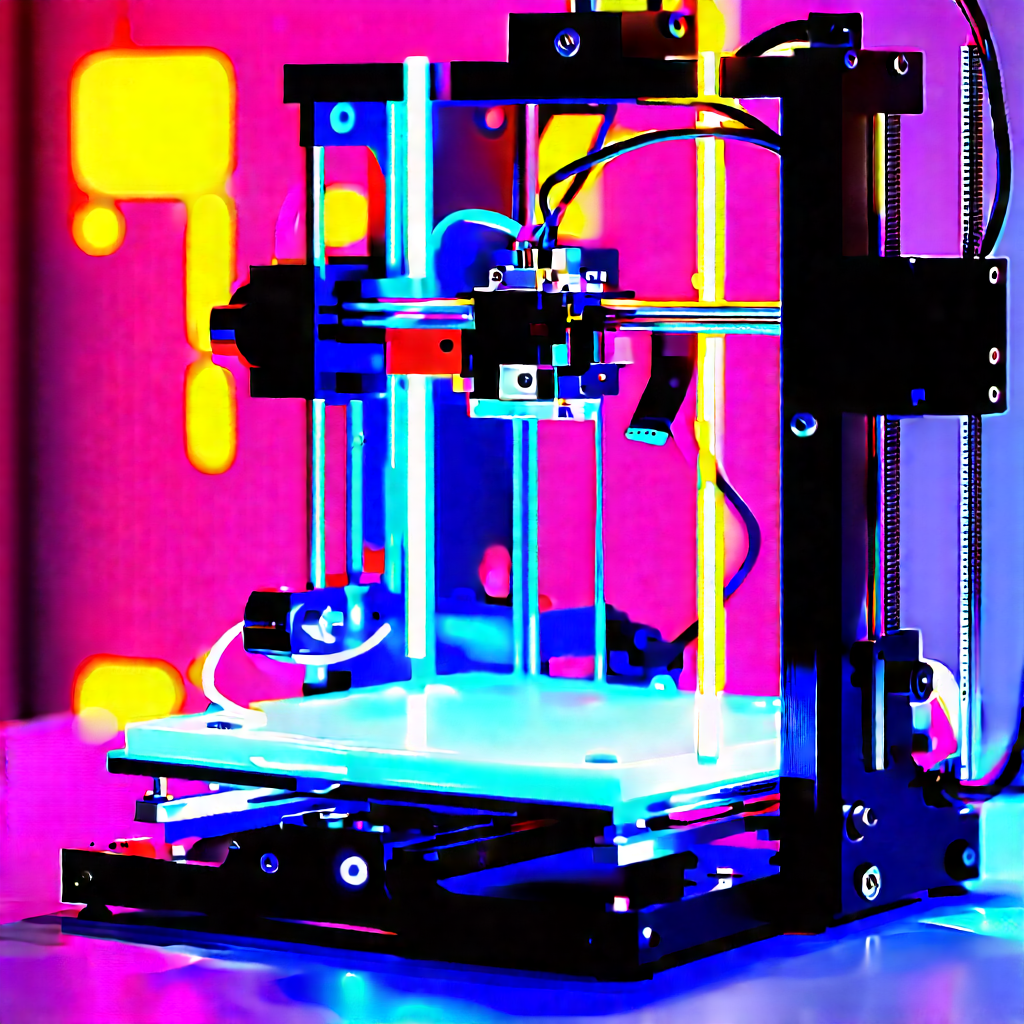 3d printer with neon accents