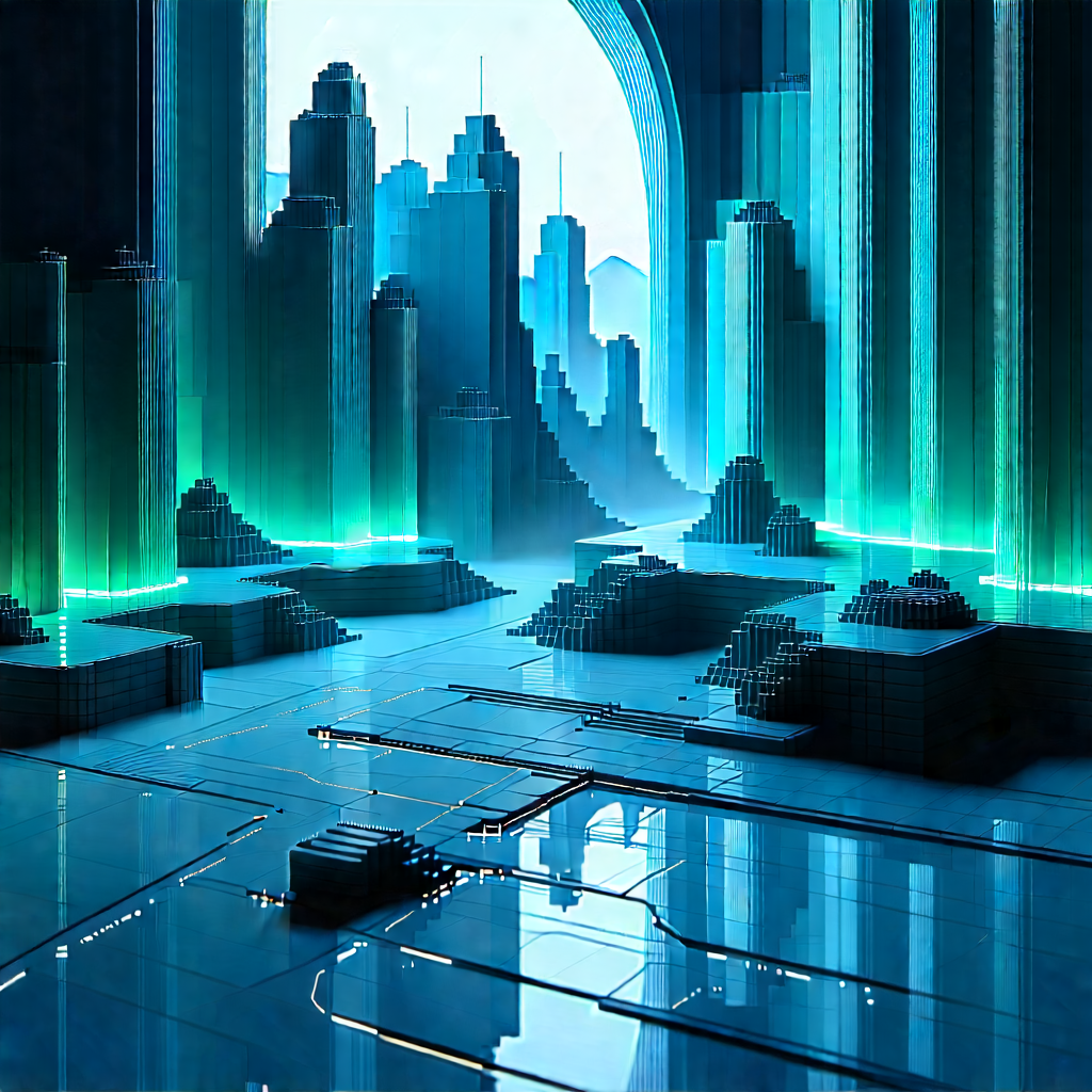 Futuristic digital workspace