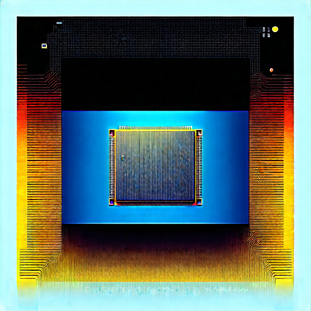 Microchip With Data Streams With Close-up Computer