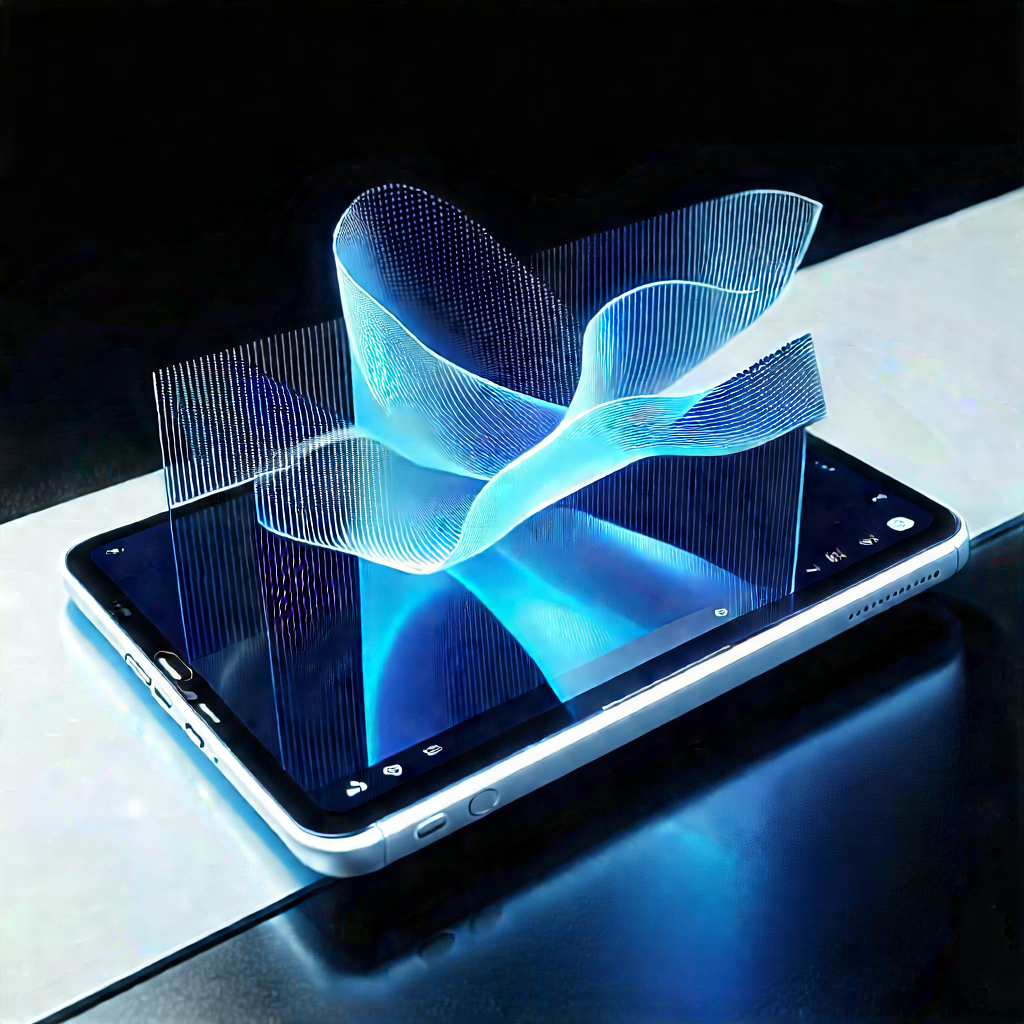 Tablet With Holographic Display With Cell Phone