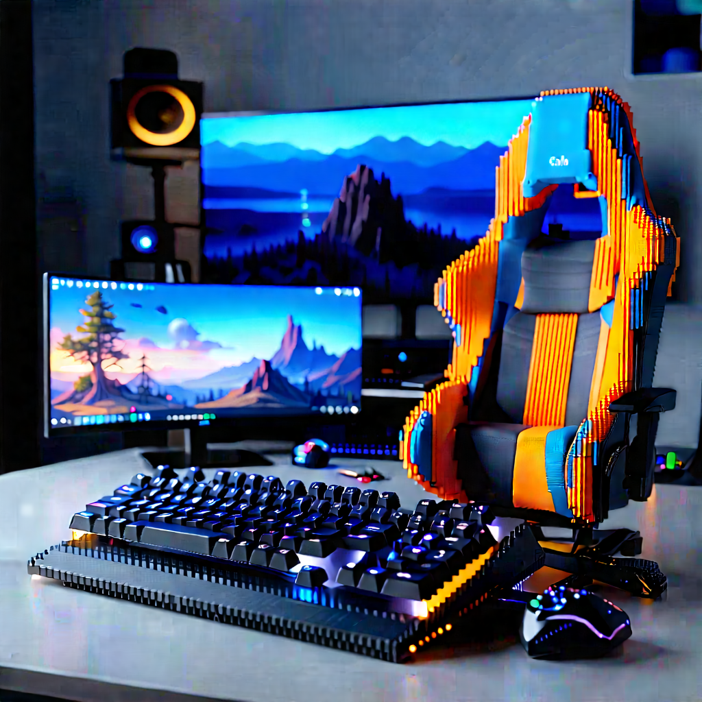 Entertainment Technology In Tech Office With Computer Desk