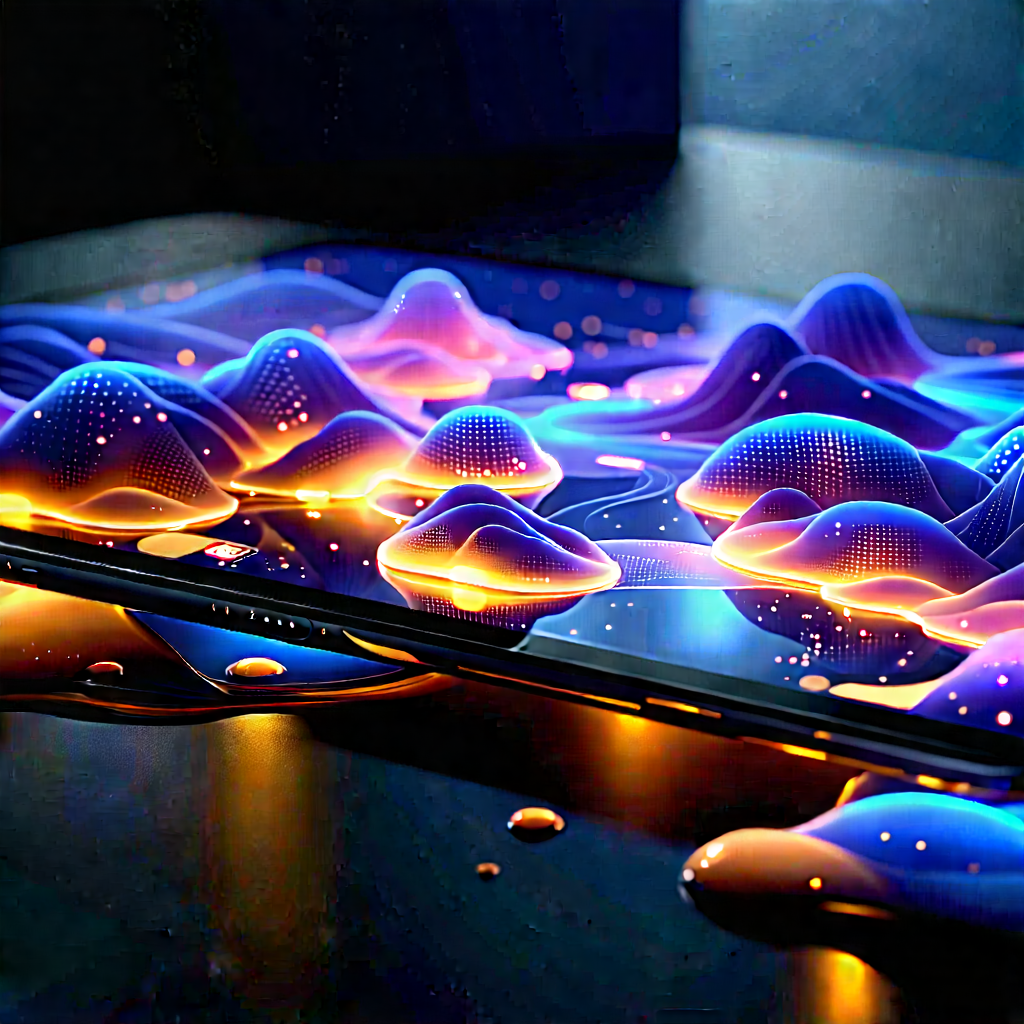 Tablet With Glowing Screen With Cell Phone