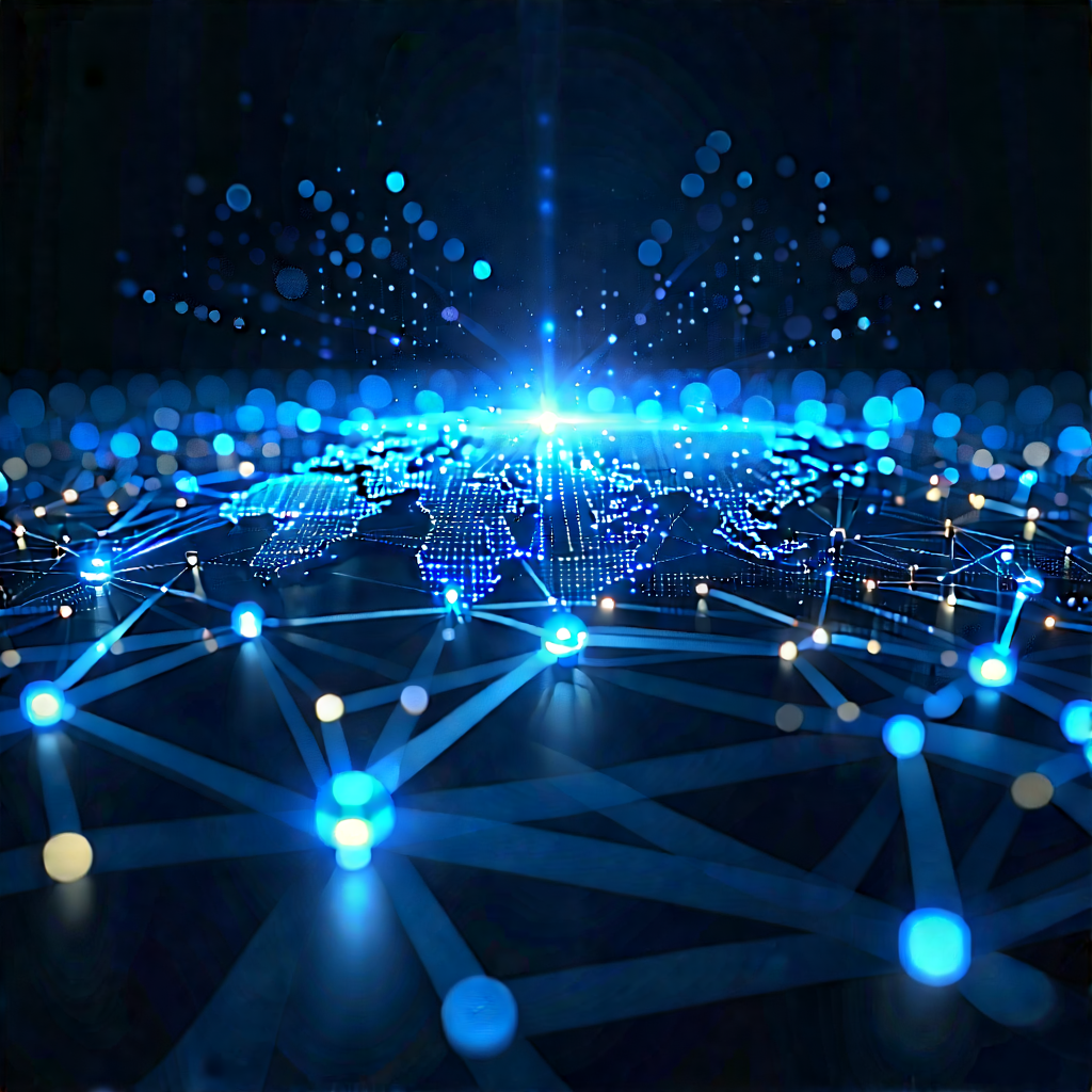 Blockchain Network Visualization With Blue White