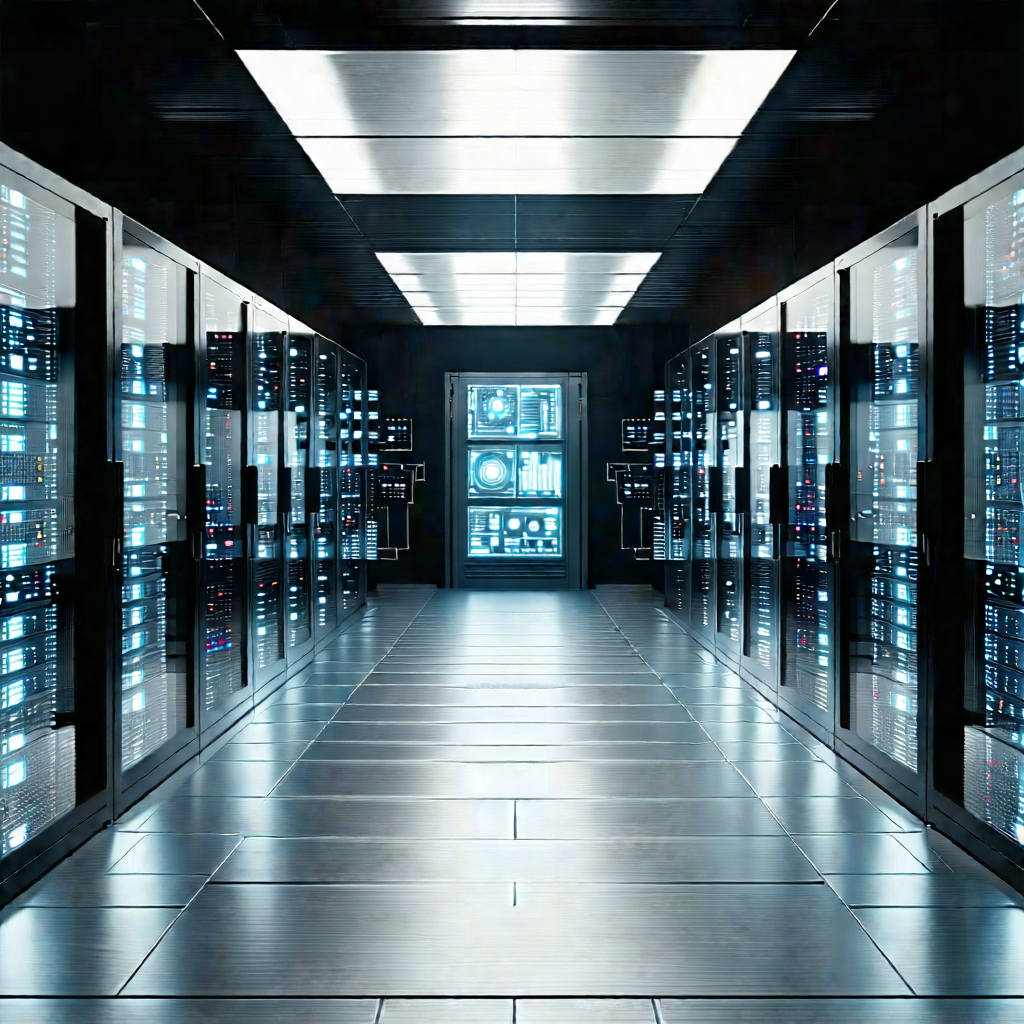 Futuristic Server Room With Image, There